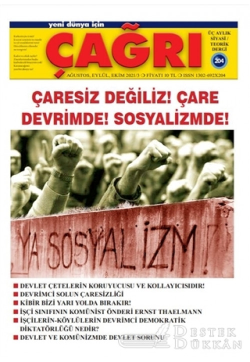 Yeni Dünya İçin Çağrı Dergisi Sayı: 204 Ağustos - Eylül - Ekim 2021