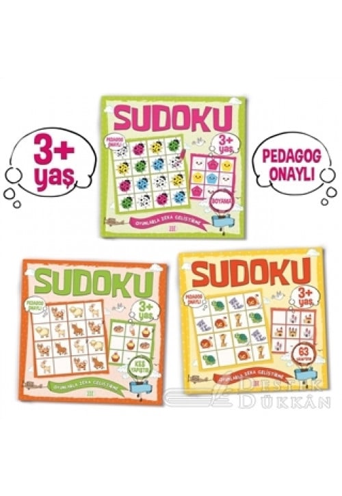 Çocuklar İçin Sudoku Seti (3+ Yaş) (3 Kitap Takım)