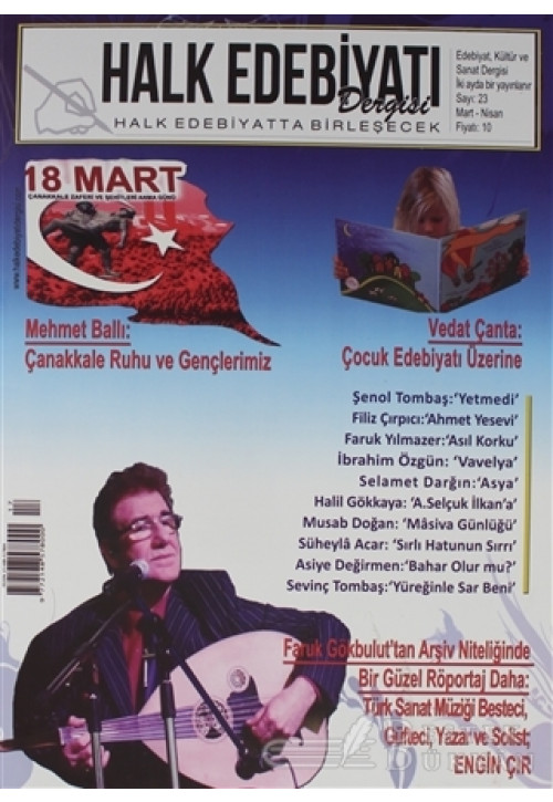 Halk Edebiyatı Dergisi Sayı: 23 Mart-nisan 2018