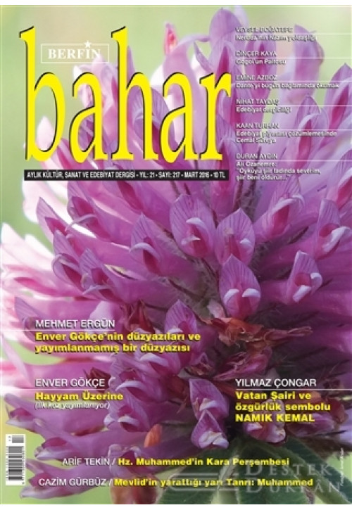 Berfin Bahar Aylık Kültür Sanat ve Edebiyat Dergisi Sayı : 217 Mart 2016