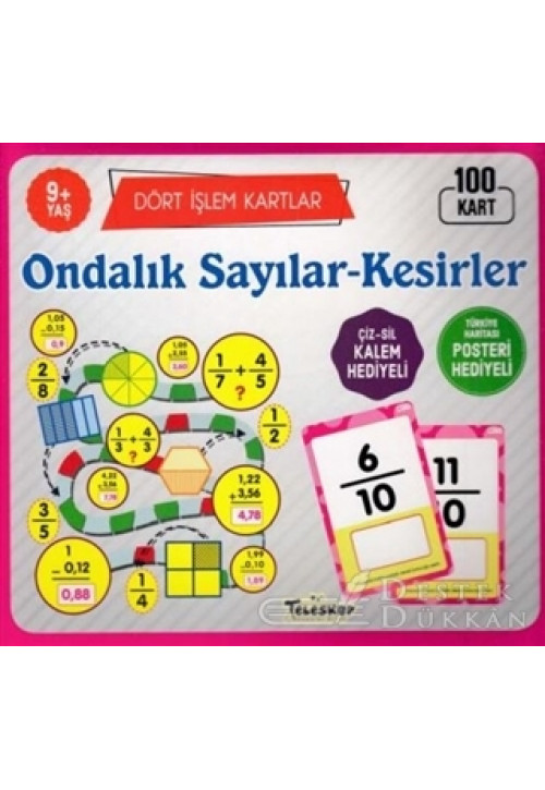 Ondalık Sayılar-kesirler / Dört İşlem Kartlar 9+ Yaş