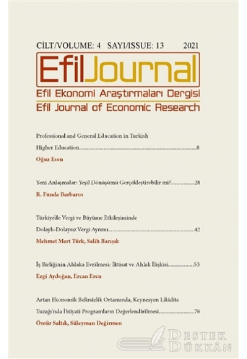 Efil Ekonomi Araştırmaları Dergisi Cilt: 4 Sayı: 13 - 2021