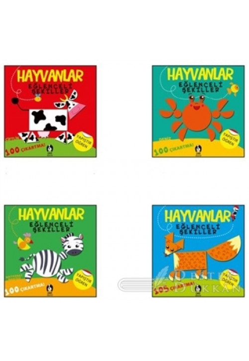 Hayvanlar Eğlenceli Şekiller 4 Kitaplık Set