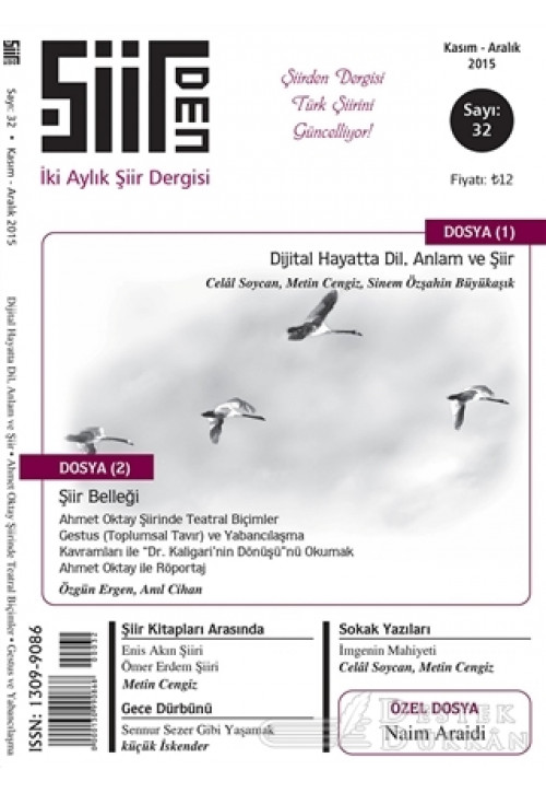 Şiirden İki Aylık Şiir Dergisi Sayı: 32 Kasım - Aralık 2015