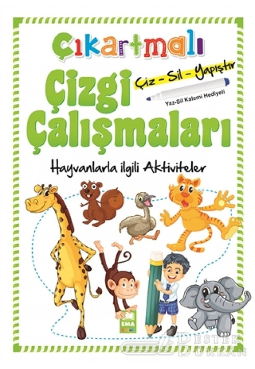 Hayvanlarla İlgili Aktiviteler - Çıkartmalı Çizgi Çalışmaları