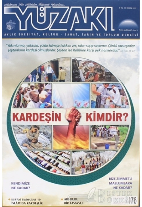 Yüzakı Aylık Edebiyat, Kültür - Sanat, Tarih ve Toplum Dergisi Sayı: 176 Ekim 2019